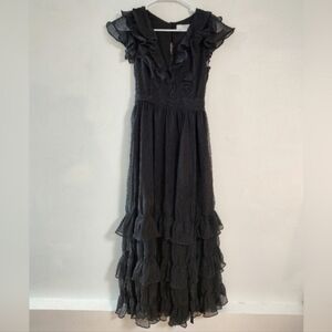 ASTR the Label NEW Black Ruffle Maxi Dress Size Small